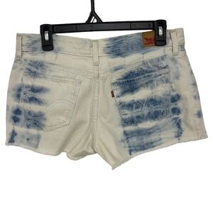 Levi's Blue Denim Bleach Dyed Cutoff Shorts Size 9